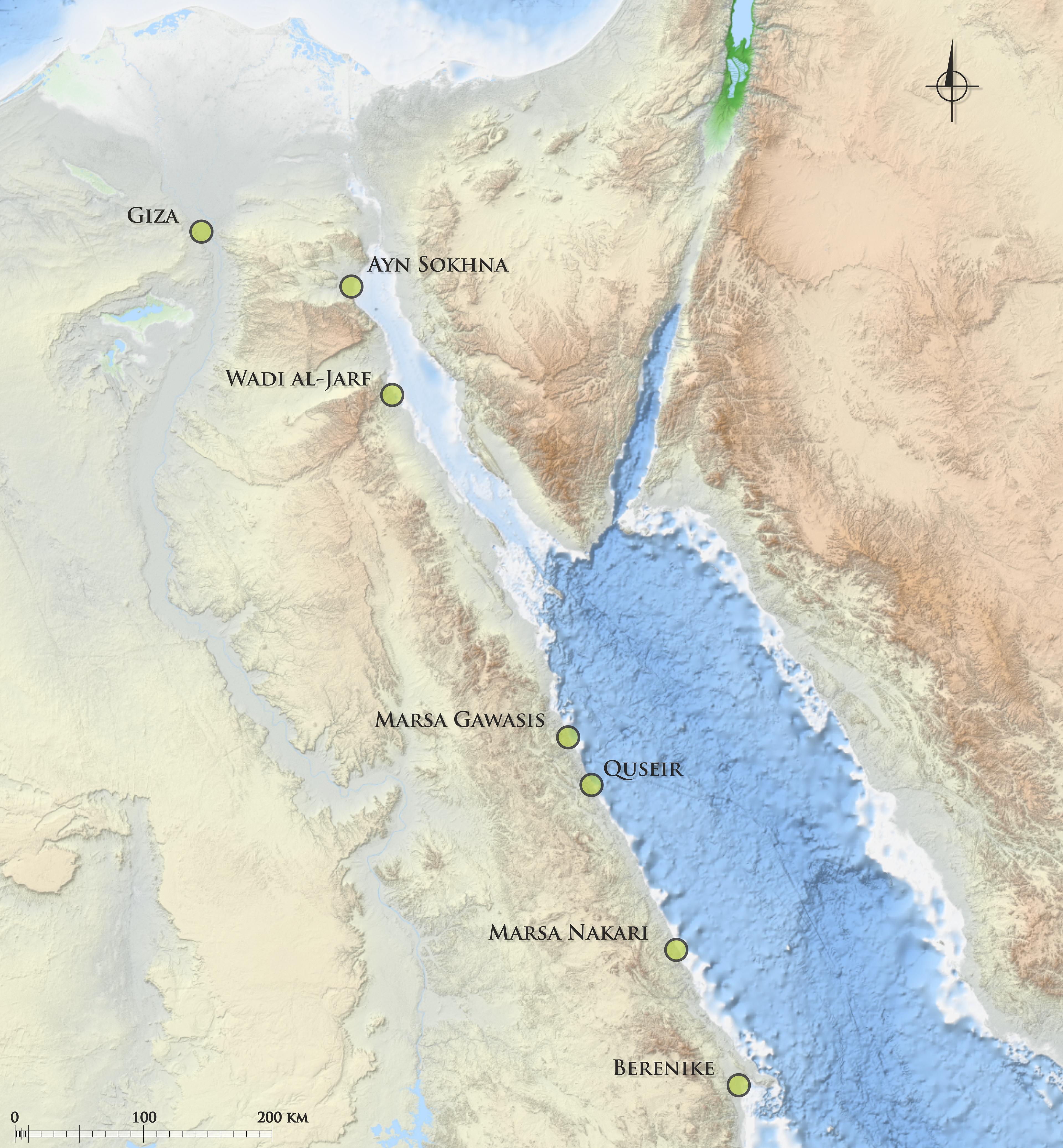 Map of eastern Egypt Map of Berenike (M. Gwiazda)(CC-BY4.0 License)